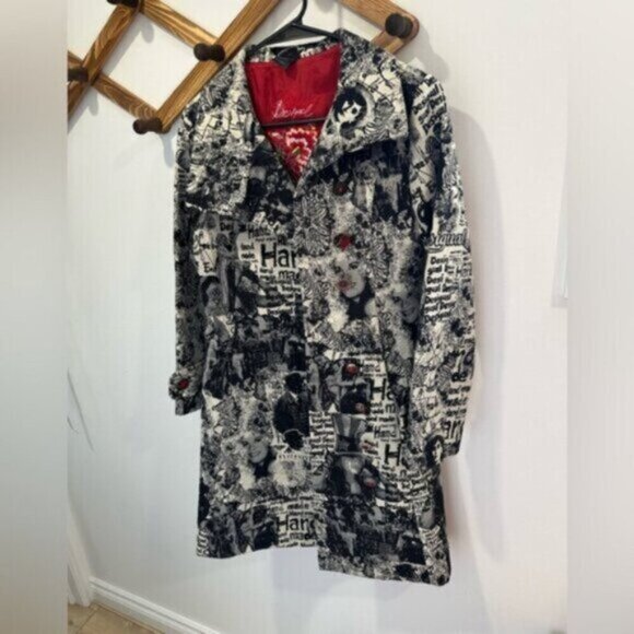 RARE - VINTAGE Desigual Black and White Graphic Women's Coat - Picture 2 of 16